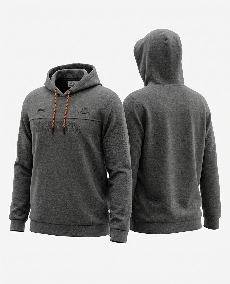 Худі Kappa LOGO GINO MAN - сірого кольоу з фірмовим логотипом, європейська якість і стиль.