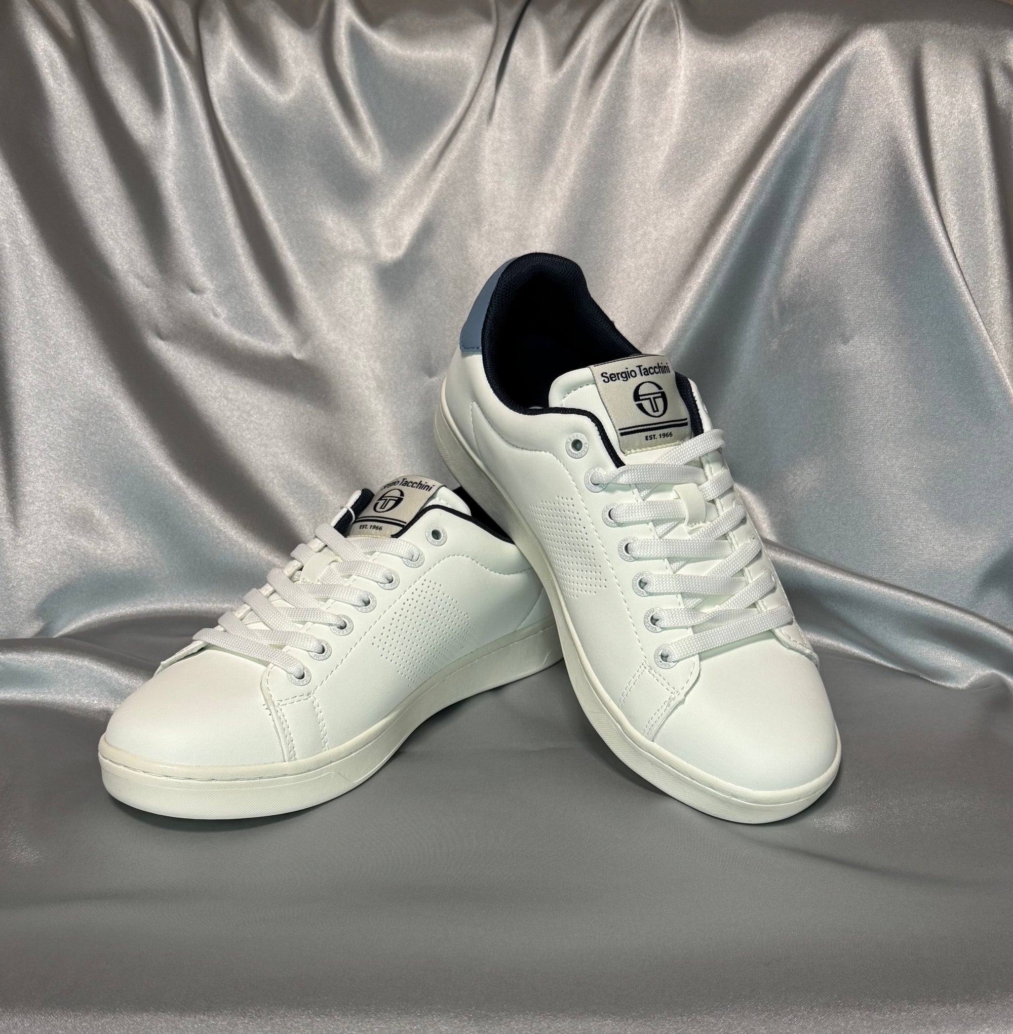 Чоловічі кросівки Sergio Tacchini Gran Torino Refresh White Blue білі з блакитним акцентом, європейський бренд.  