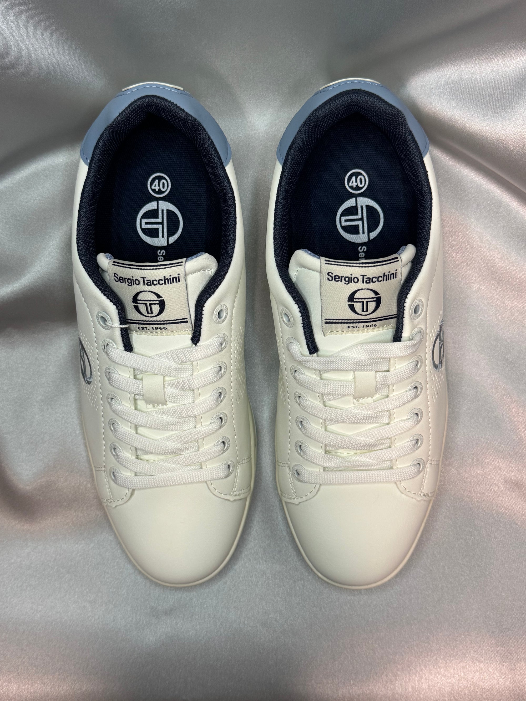 Чоловічі кросівки Sergio Tacchini Gran Torino Refresh White Blue білі з блакитним акцентом, європейський бренд.  