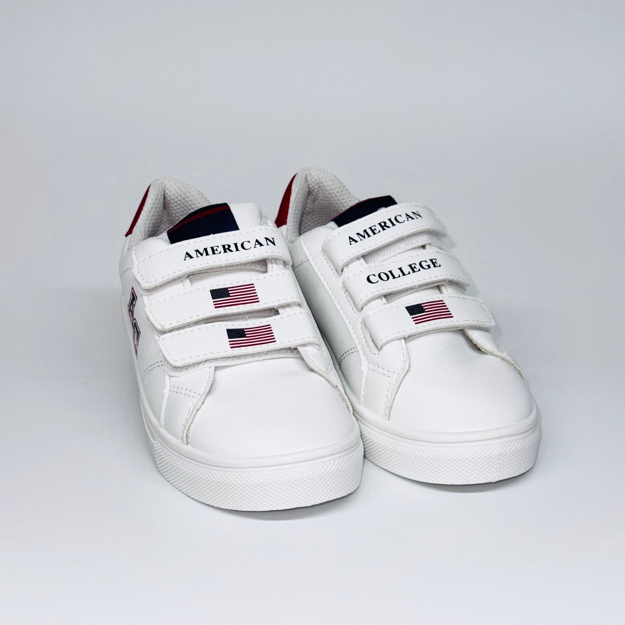 Дитячі кросівки American College Original Kids -White білі з червоною вставкою, європейський бренд.