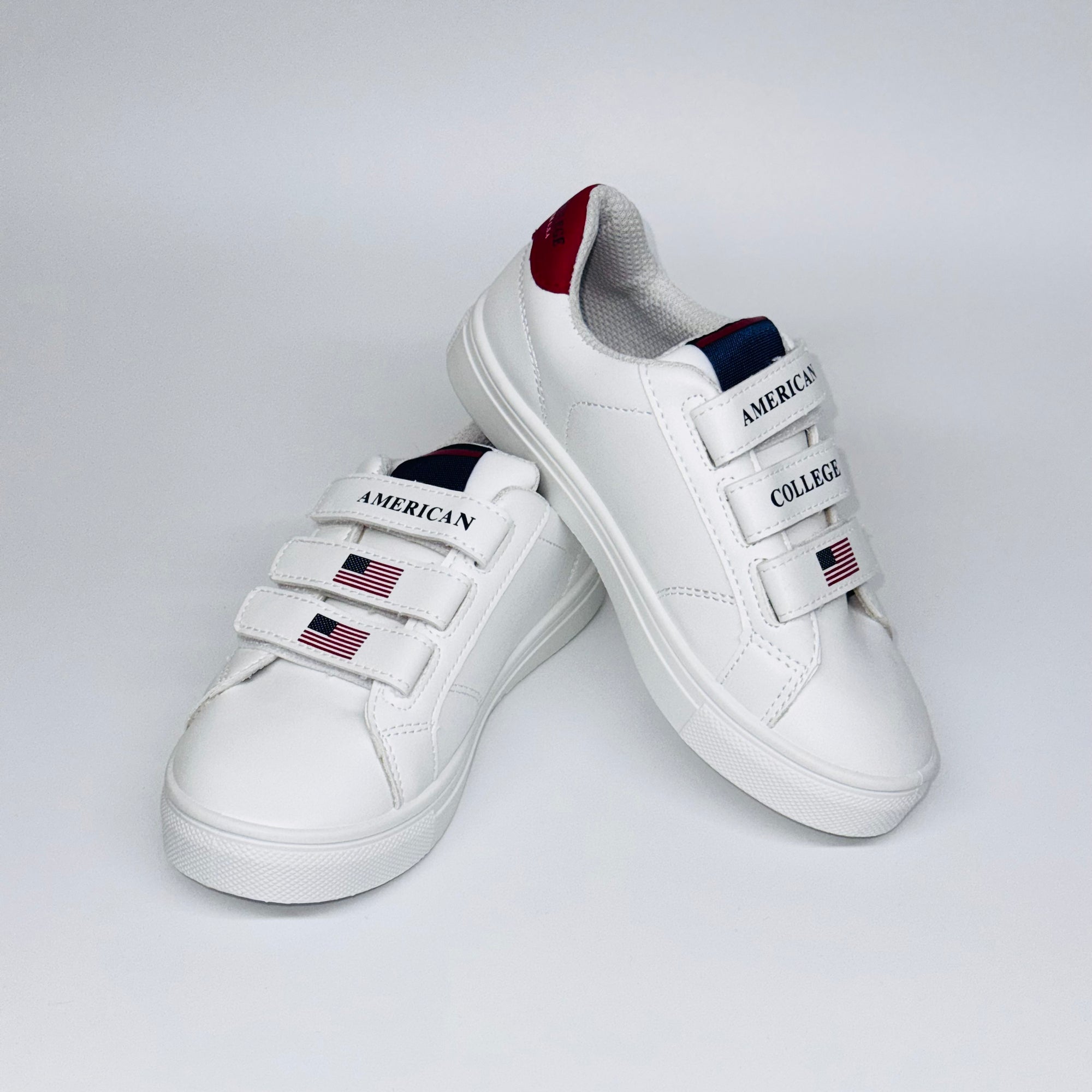 Дитячі кросівки American College Original Kids -White білі з червоною вставкою, європейський бренд.