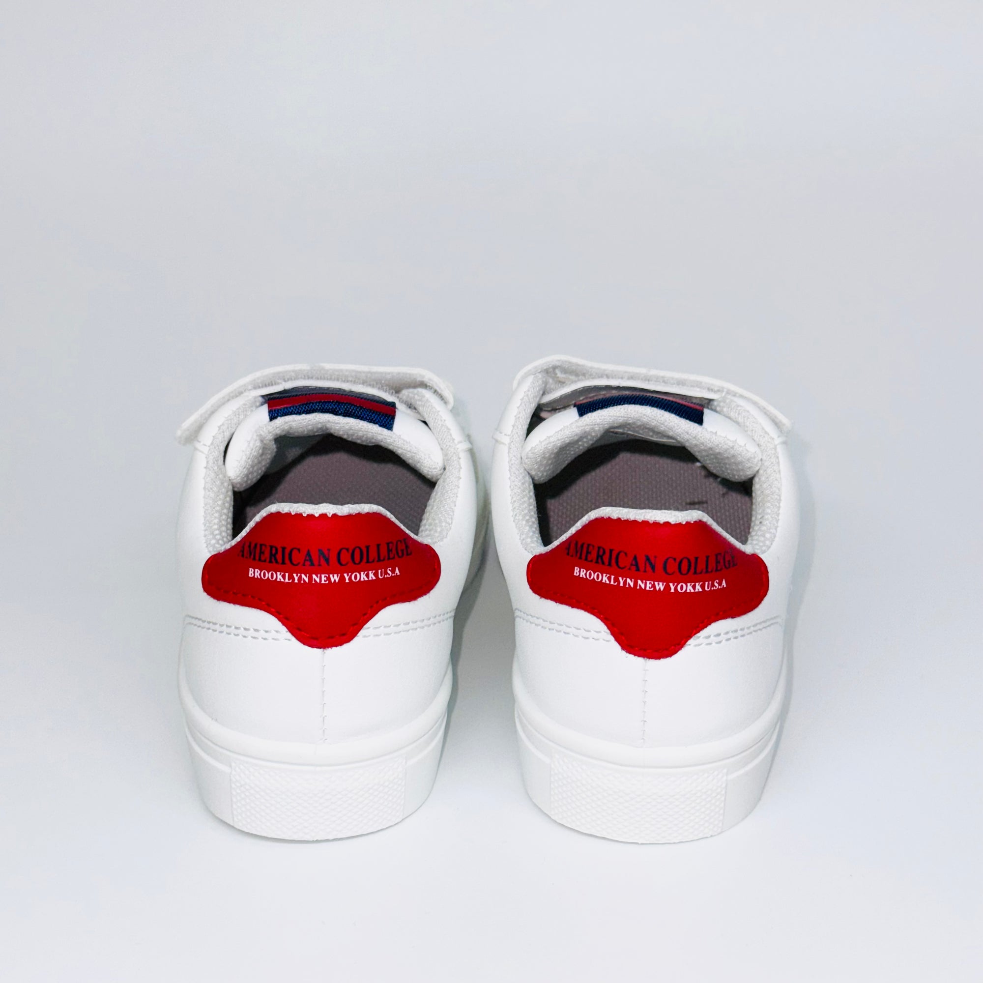 Дитячі кросівки American College Original Kids -White білі з червоною вставкою, європейський бренд.