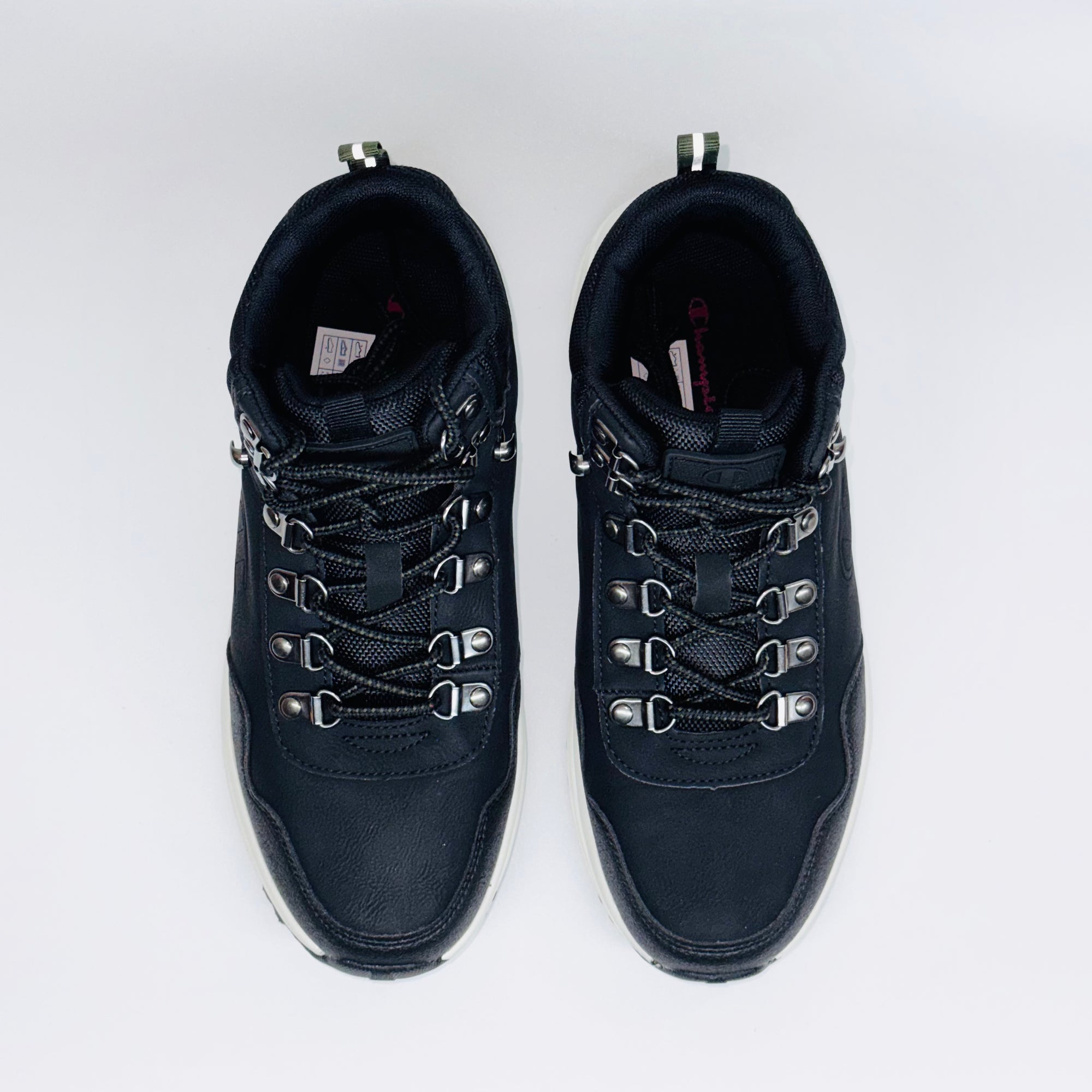 Чоловічі / підліткові кросівки Champion Climb Rx Mid B GS чорні з білою подошвою, європейський бренд.