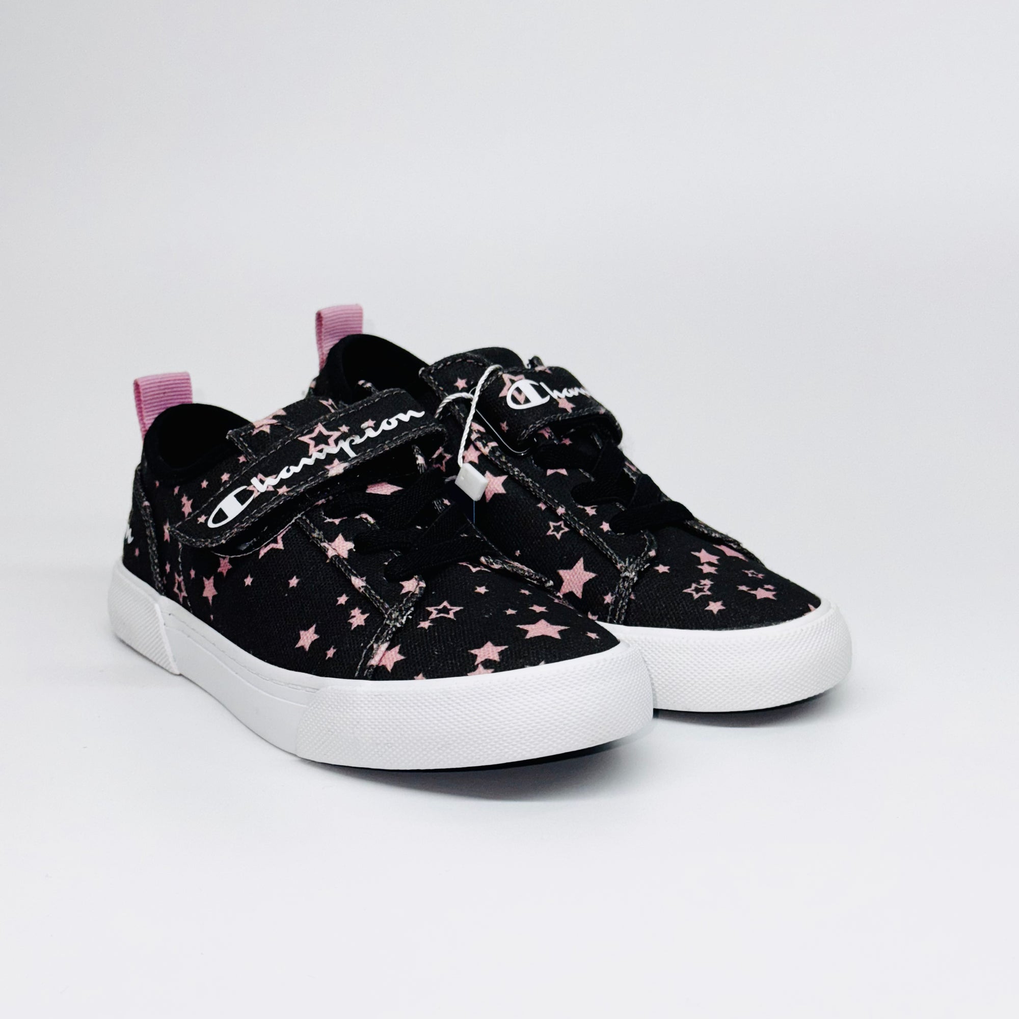 Дитячі кеди Champion Revoli Low G Ps Nbk Print шоколадного кольору з рожевим принтом (зірки), європейський бренд.