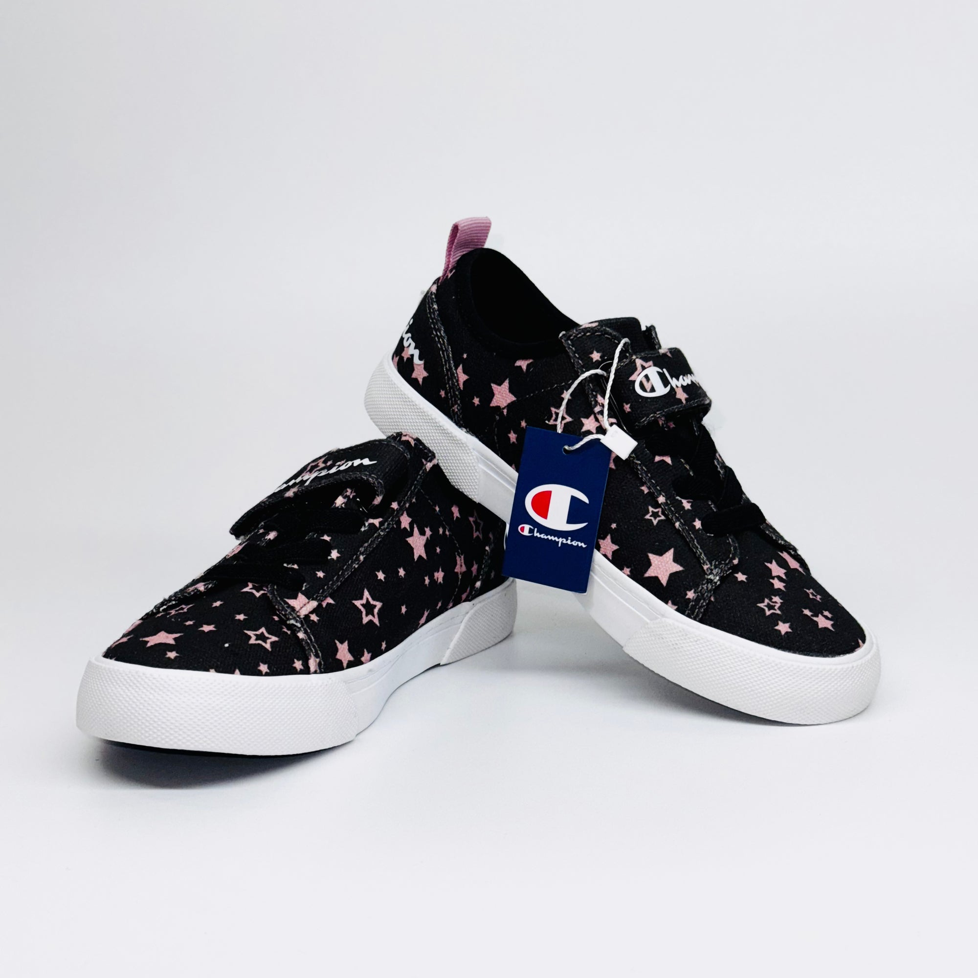 Дитячі кеди Champion Revoli Low G Ps Nbk Print шоколадного кольору з рожевим принтом (зірки), європейський бренд.