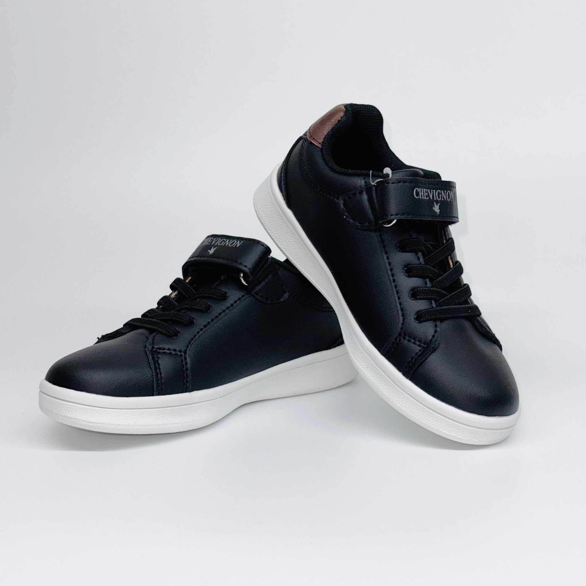 Дитячі кеди Chevignon Faik Velcro Noir чорні з коричневими вставками, європейький бренд.