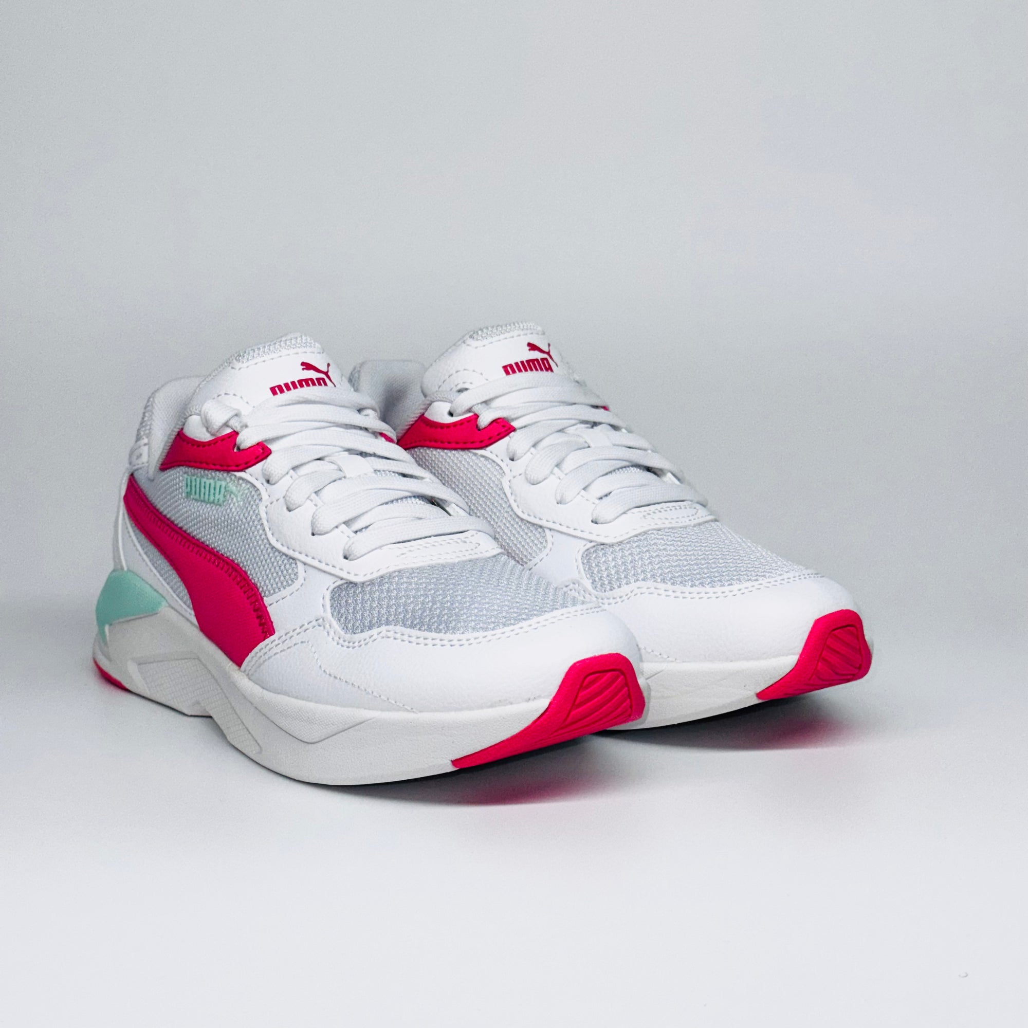 Жіночі кросівки Puma X-Ray Speed Lite Jr Loveable білі з рожевими та зеленими акцентом, європейський бренд.