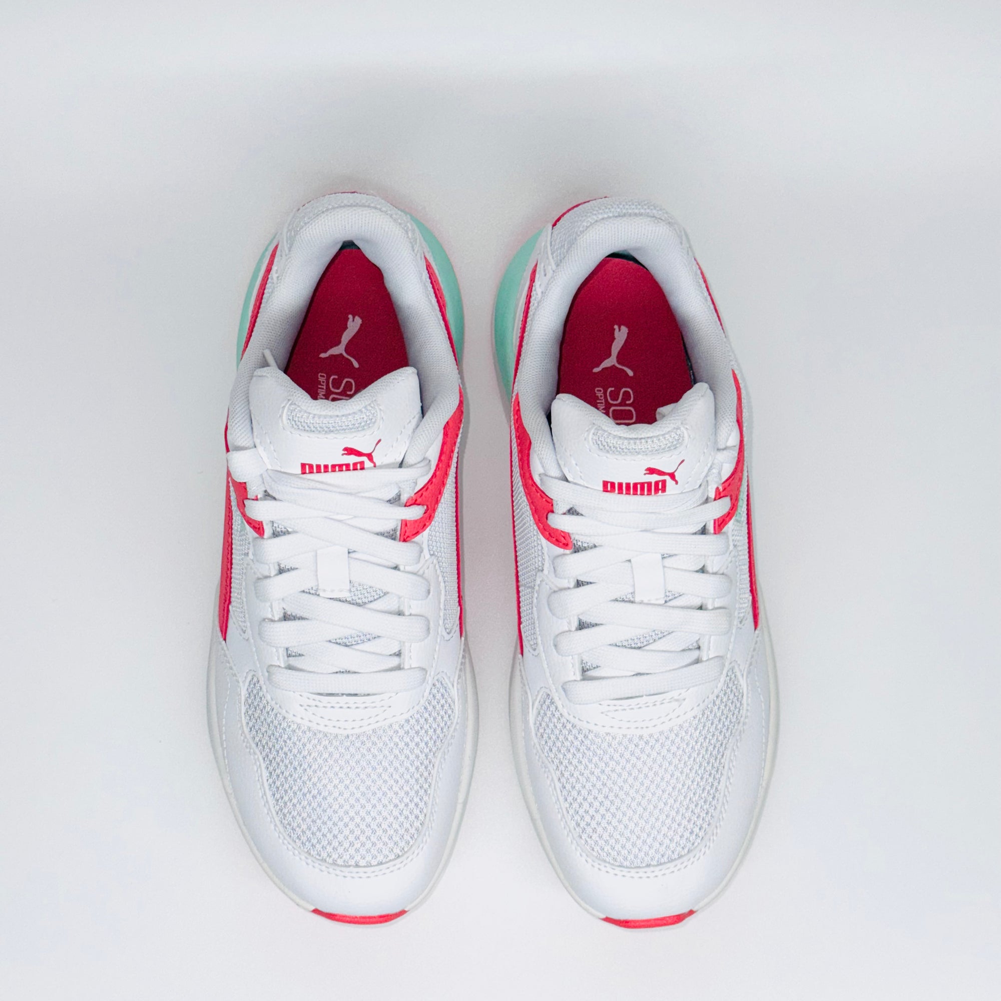 Жіночі кросівки Puma X-Ray Speed Lite Jr Loveable білі з рожевими та зеленими акцентом, європейський бренд.