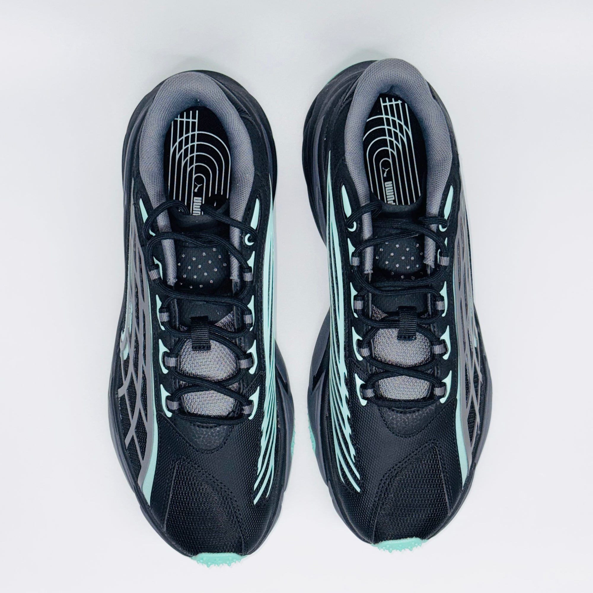 Чоловічі кросівки PUMA Spirex Raceday Black Green чорні із зеленими вставками, європейський бренд.