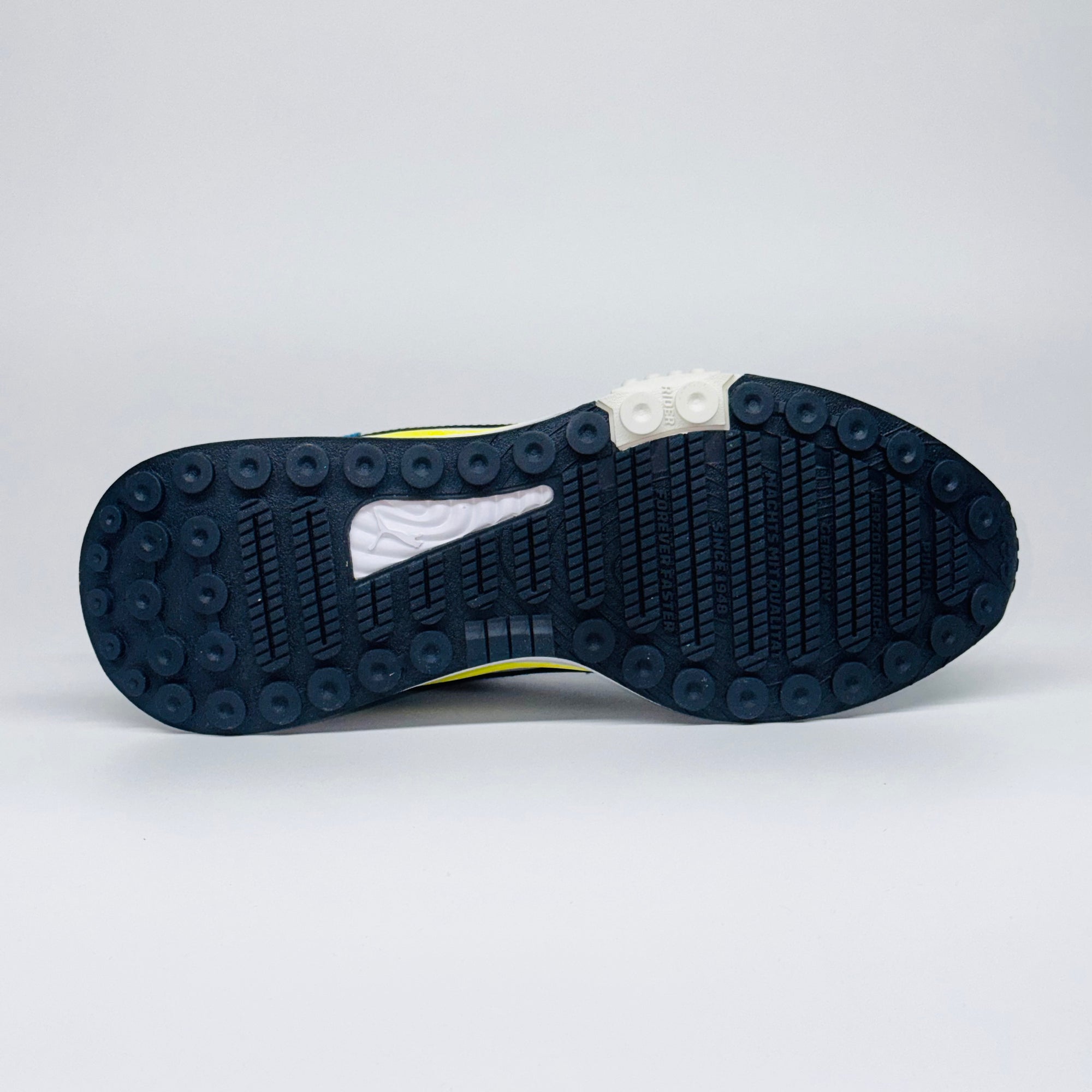 Чоловічі кросівки PUMA Wild Rider Rollin - біло-сіро-бірюзового кольору з жовтими акцентами, європейський бренд, якісне взуття.