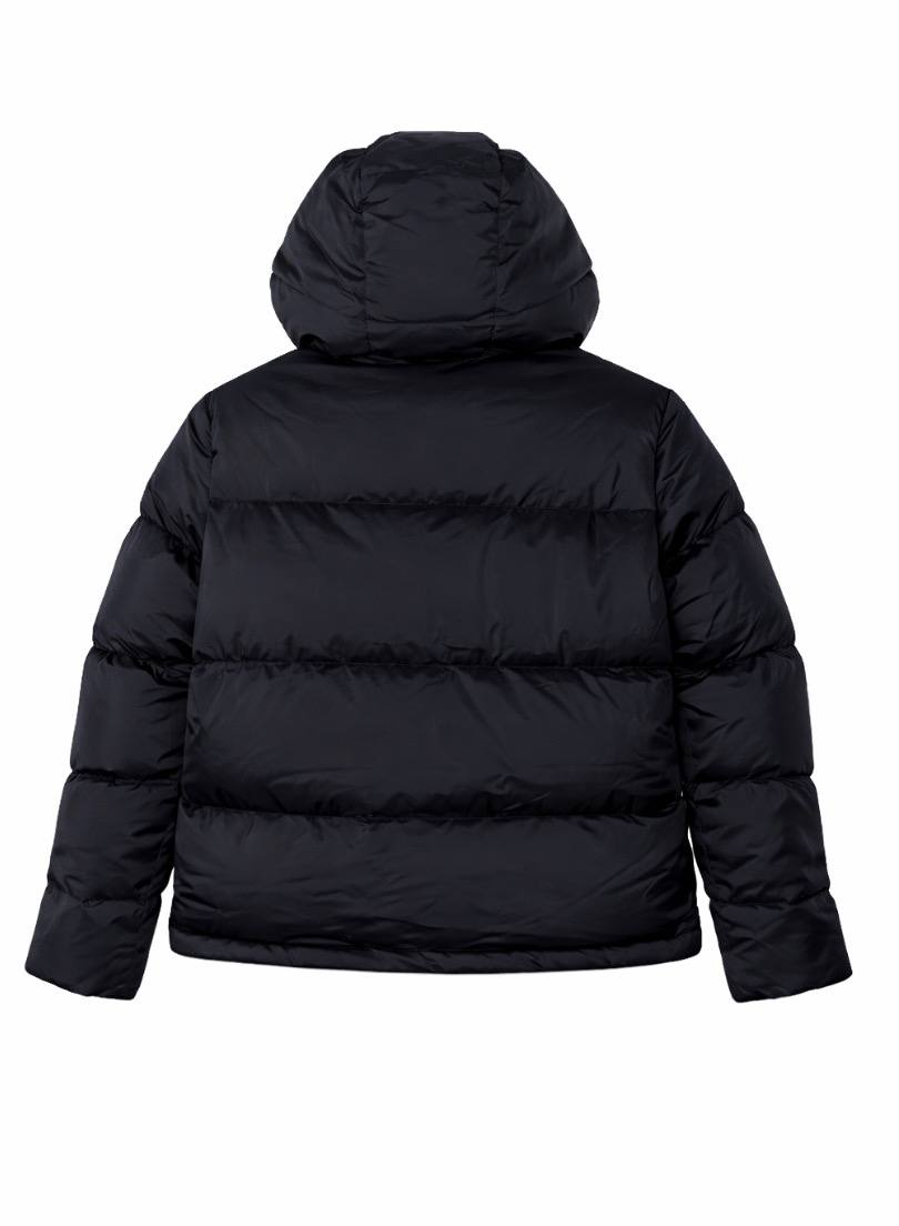 Жіноча чорна пухова куртка Reebok Short Down Jacket, утеплена, з капюшоном, стильна зимова модель