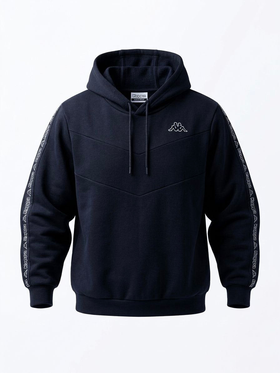 Чоловіче худі Kappa синього кольору з логотипом -стильна спортивна кофта для повсякденного носіння.