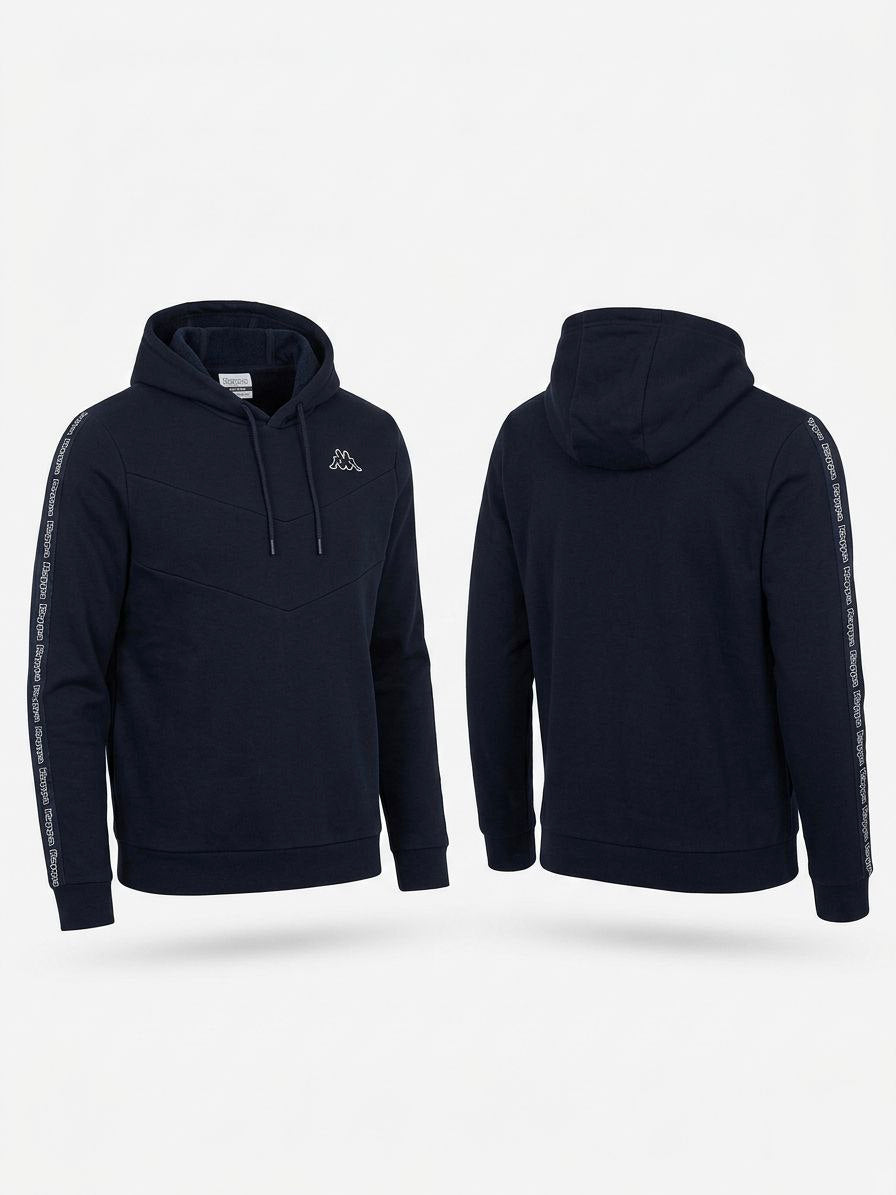 Чоловіче худі Kappa синього кольору з логотипом -стильна спортивна кофта для повсякденного носіння.