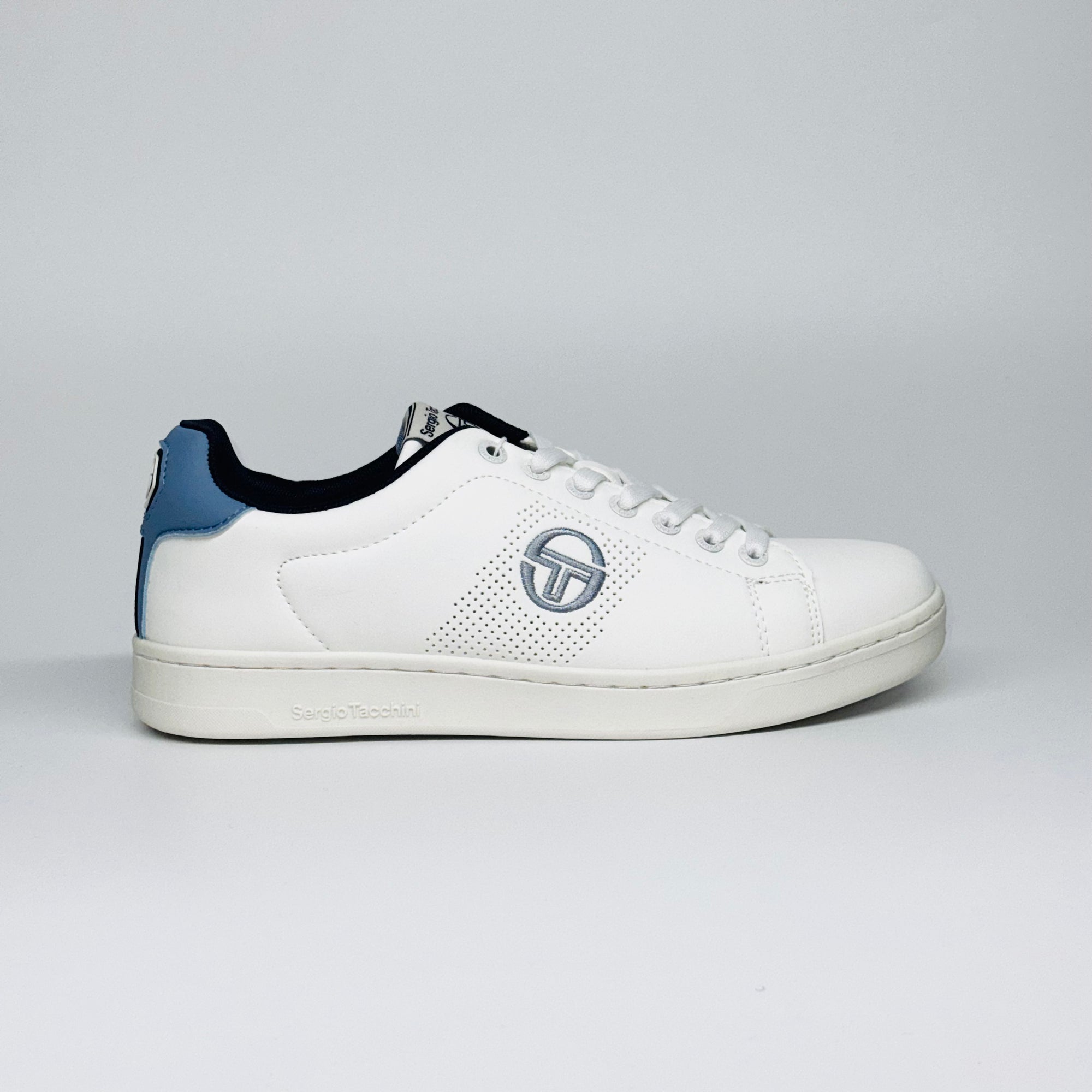 Чоловічі кеди Sergio Tacchini Gran Torino Refresh White Blue білі, літні кросівки вид збоку.